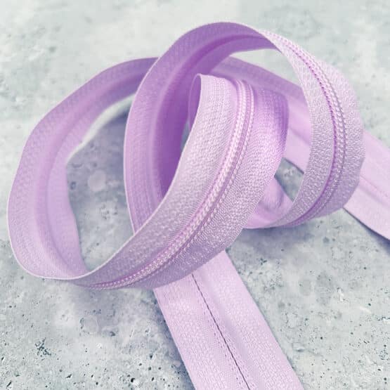 Endlosreissverschluss Spiral 5mm Pastell Lavendel Nicht Teilbar 1