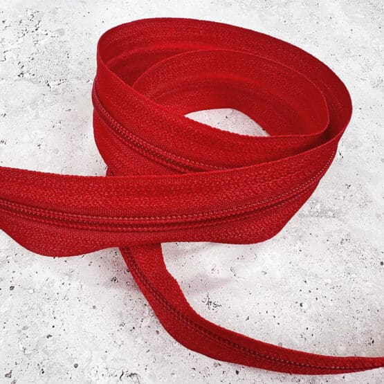 Endlosreissverschluss Spiral 5mm Rot Nicht Teilbar 1