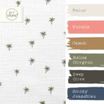 Farbkombi Musselin Palmtrees Weiss