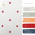 Farbkombi Musselin Rote Herzen