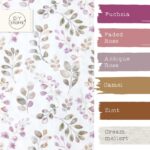 Farbkombi - Popeline Berry Branches Warmweiß