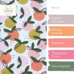 Farbkombi - Popeline Peaches Weiß Organic