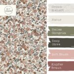 Farbkombi - Popeline Soft Blush Blumen Helles Natur
