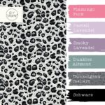 Farbkombi - Popeline Dünner Baumwollstoff Steingrau Weiß Schwarze Leotupfen