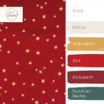 Farbkombi - Baumwollstoff Sterne Dunkelrot