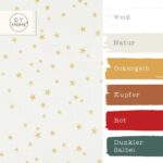 Farbkombi - Baumwollstoff Sterne Staubweiß