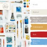 Farbkombi - Cretonne Merzerisiert Pinsel Farben Warmweiß