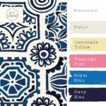 Farbkombi - Cretonne Merzerisiert Blaue Ornamente Warmweiß