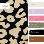 Farbkombi - Leichter Canvas Grosses Leomuster Schwarz Dunkler Sand