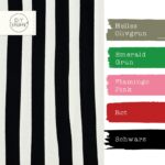 Farbkombi - Leichter Canvas Warmweiss Schwarz Unregelmässig Gestreift