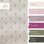 Farbkombi - Leichter Panama In Leinenoptik Mini Tulpen Dunkles Natur Melange