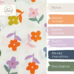 Farbkombi Musselin Flower Power Helles Natur 4