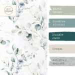 Farbkombi - Popeline Aquarell Eukalyptus Cremeweiß