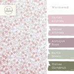 Farbkombi - Popeline Flower Tendril Warmweiß Rosa