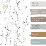 Farbkombi - Popeline Weiden Knospen Cremeweiß