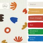 Farbstreifen - French Terry Leichter Kuschelsweat Bunte Formen Helles Natur