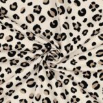 French Terry – leichter Kuschelsweat – Pure Leo Print – Natur