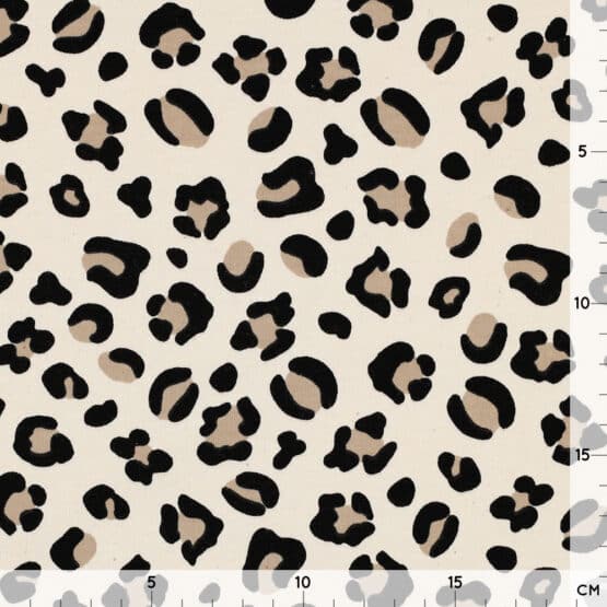 French Terry – leichter Kuschelsweat – Pure Leo Print – Natur