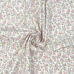 Leichter Baumwollstoff Bluemchen Helles Mauve Warmweiss 2