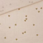 Musselin – Sweet Hearts – Helles Beige