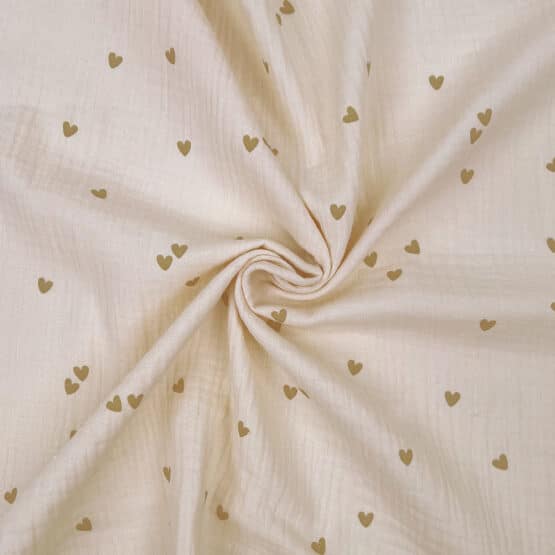 Musselin Bunte Herzen Warmweiss 4