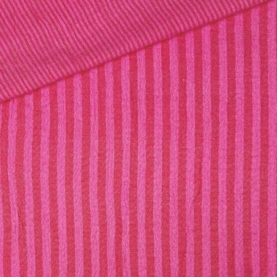 Musselin Double Face Pinke Streifen 1