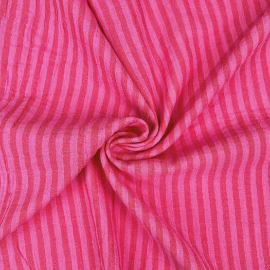 Musselin Double Face Pinke Streifen 2