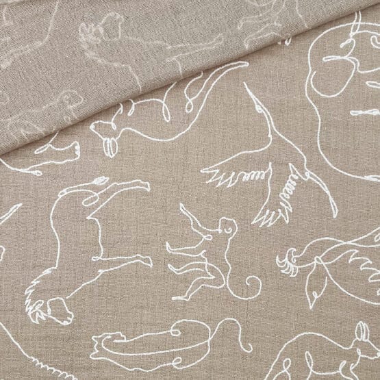 Musselin Outline Safari Animal Smoky Beige 1