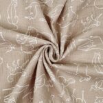 Musselin – Outline Safari Animal – Smoky Beige