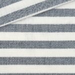 Musselin – Schmale Blockstreifen – Dunkelblau/Warmweiß