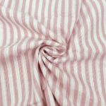 Musselin – Doubleface Streifen – Altrosa/Warmweiß