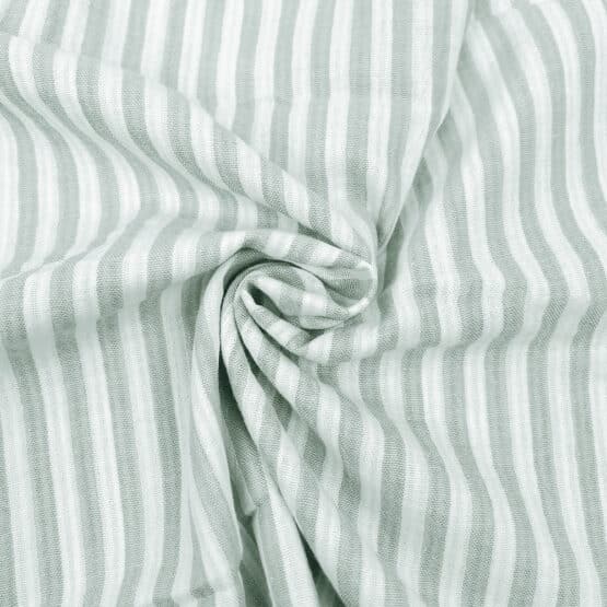 Musselin Streifen Mint Warmweiss 1
