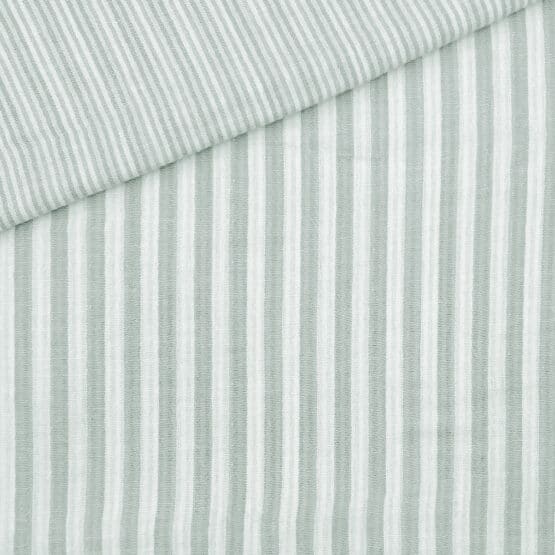 Musselin Streifen Mint Warmweiss 2
