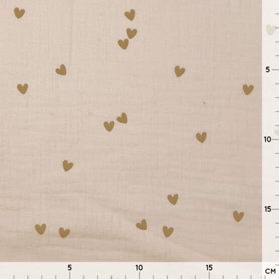 Musselin Sweet Hearts Helles Beige
