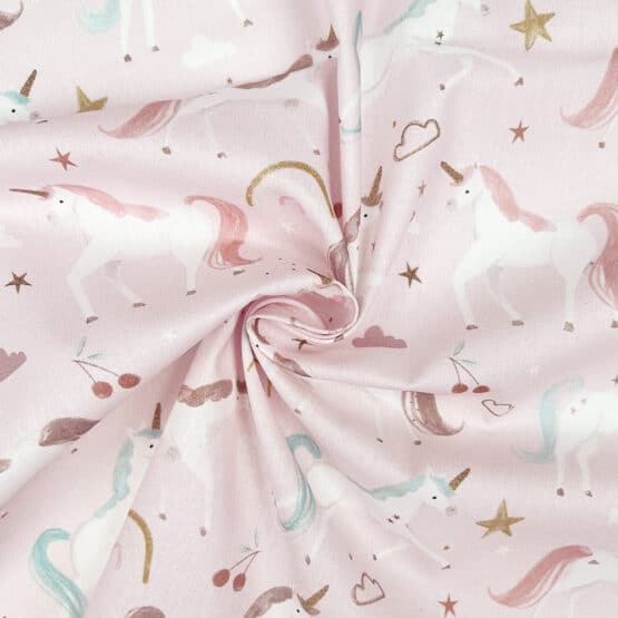 Popeline Unicorn Dream Cotton Rose 2