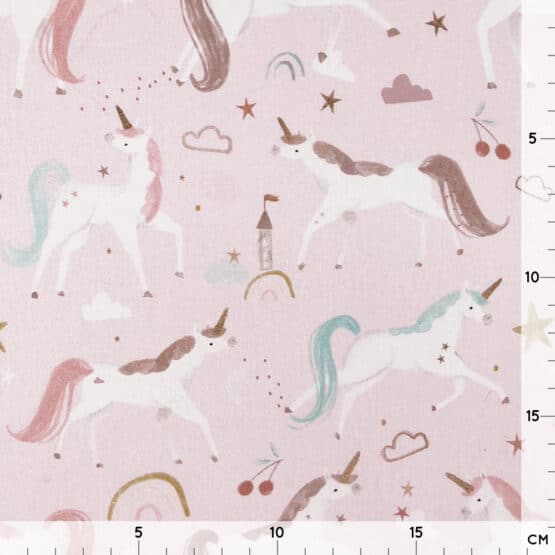 Popeline Unicorn Dream Cotton Rose