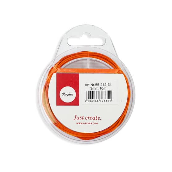 Satinband – 3 mm – Orange – 10 m Rolle