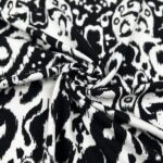 Viskose Jersey – Boho Ornamente – Schwarz/Warmweiß