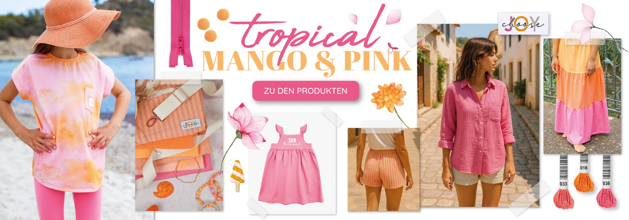 Banner Tropical Mango Pink Shop The Look Produkte