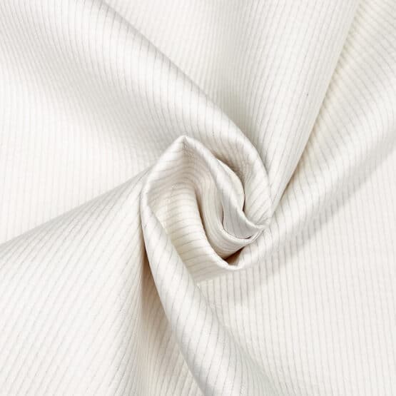 Beschichteter Mini Breitcord Leicht Elastisch Wollweiss 2