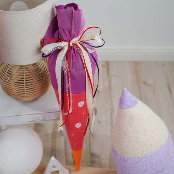 Diy Stoffe Inspiration 574a Schultuete Coral Cassis Kissen Stift