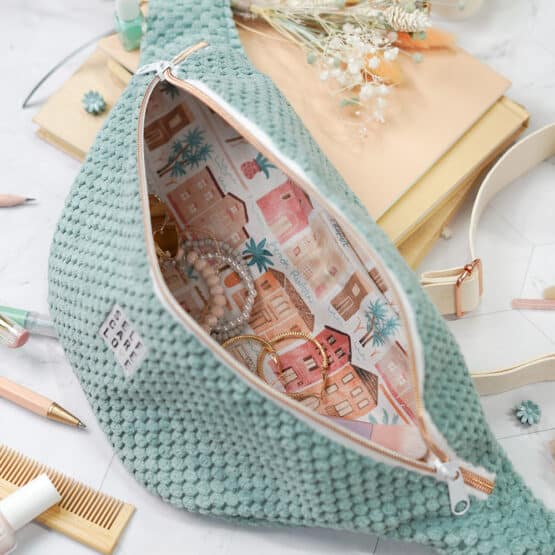 Diy Stoffe Inspiration 616k Cutline Crossbag Velvet Strukturiert Dunkles Altmint