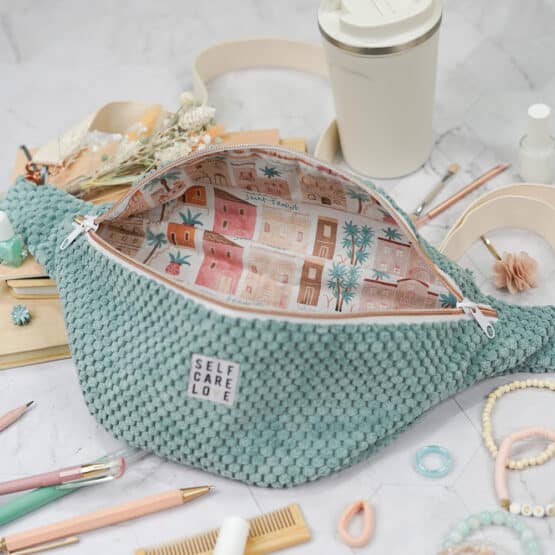 Diy Stoffe Inspiration 616n Cutline Crossbag Velvet Strukturiert Dunkles Altmint