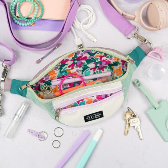 Diy Stoffe Inspiration 617a Cutline Crossbag Fancy Lavendel Mint