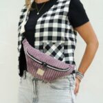 DIY Stoffe Outfit - Cutline Crossbag - Velvet Mauve - Weste Wilmsy