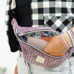 DIY Stoffe Outfit - Cutline Crossbag - Velvet Mauve - Weste Wilmsy