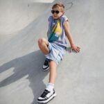 DIY Stoffe Outfit - Shirt Finn - Sneaker Jersey - Cutline Crossbag - Aqua - Senf