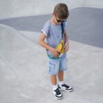 DIY Stoffe Outfit - Shirt Finn - Sneaker Jersey - Cutline Crossbag - Aqua - Senf