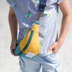 DIY Stoffe Outfit - Shirt Finn - Sneaker Jersey - Cutline Crossbag - Aqua - Senf