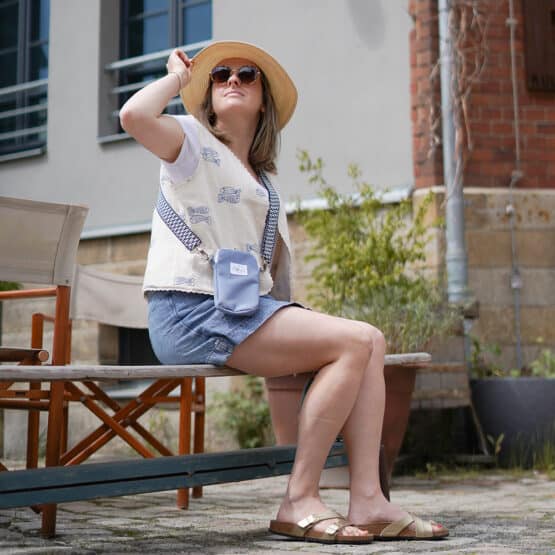 Diy Stoffe Outfit 573l Weste Winalea Handytasche Sea Blue